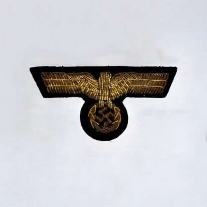An original WW2 Kriegsmarine Officer's bullion cap eagle, hand embroiderd.