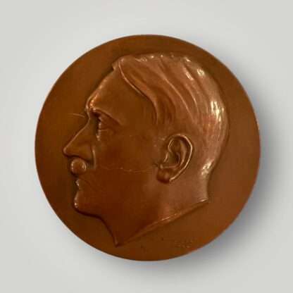 A scarce Adolf Hitler 50th Birthday celebration medal, die struck in copper.