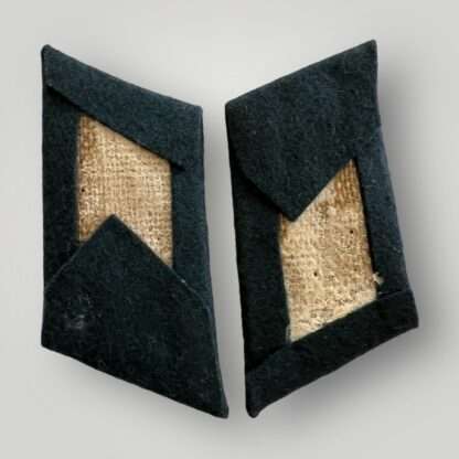 Reverse photo of an original set of Panzer Officer bullion collar tabs.