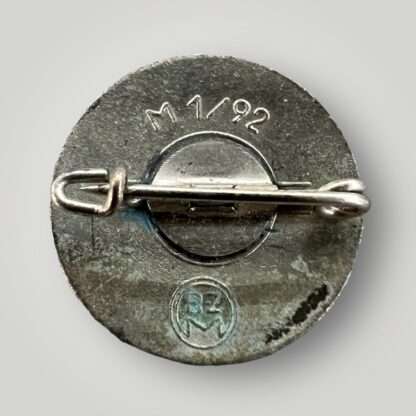 Reverse image of an NSDAP Party Pin Badge M1/92