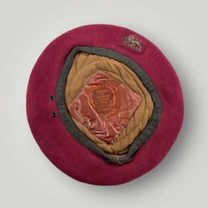 A genuine and rare WW2 King's Own Regiment Officer's Airborne maroon beret.