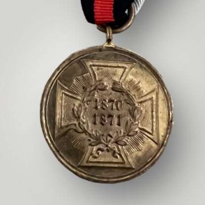 Reverse image of a German Pre WW1 Franco-Prussian War Medal 1870 1871 For Non Combatants.