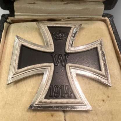 A Iron Cross 1st Class 1914-18 By B.H. Mayer, sat in presentation case.
