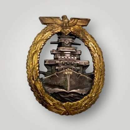 A Kriegsmarine High Seas Fleet Badge by Schwerin, Berlin, with nice gilding.