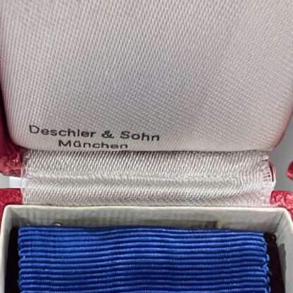 Original National Faithful Service Medal 50 Years presentation case by Deshler & Sohn.