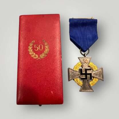 Original National Faithful Service Medal 50 Years with presentation case, embosed 50.