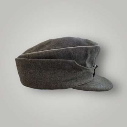 WW2 German Heer M43 Officers field cap, constructed in grey field grey wool with aluminium wire piping running around the top of the crown.