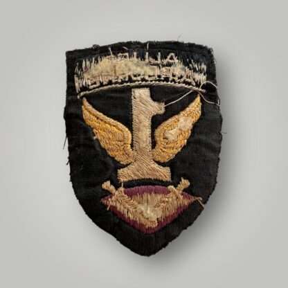 Reverse image of an original First Allied Airborne WW2 formation patch, machine embroidered.