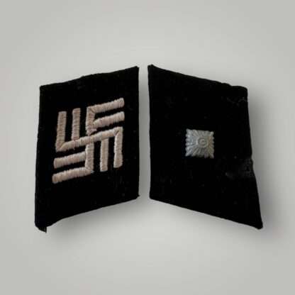 An orginal Waffen-SS Camp Guard collar tab set for Unterscharführer.