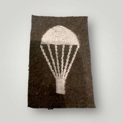 A British Army WW2 Parachute qualification badge, hand embroidred