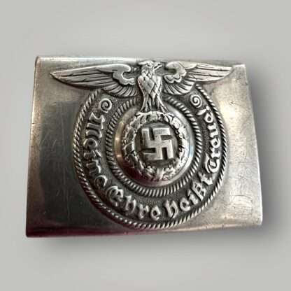 An original Waffen-SS EM/NCOs Belt Buckle RZM 822/38, die struck alluminium.