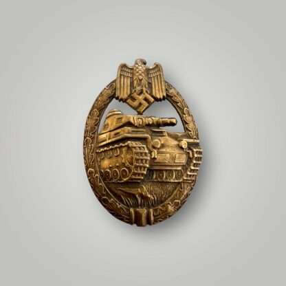 An very early WW2 Panzer Assault Badge Bronze by Karl Wurster, constructed in buntmetal/tombak.