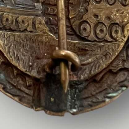 Reverse image of an WW2 Panzer Assault Badge Bronze catch by Karl Wurster, constructed in buntmetal/tombak.