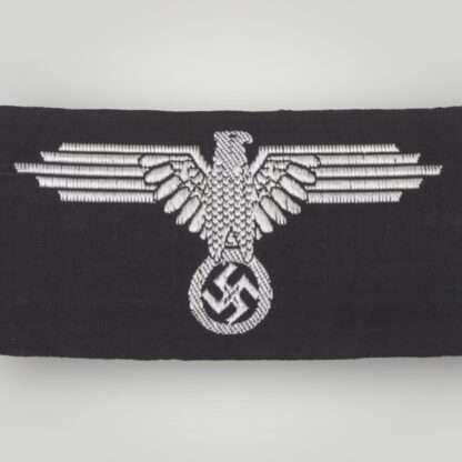 A rare Waffen-SS EM/NCOs ‘BeVo’ Cap Eagle - Belgium variant, flatwire construction in greyish-silver thread on black backing.