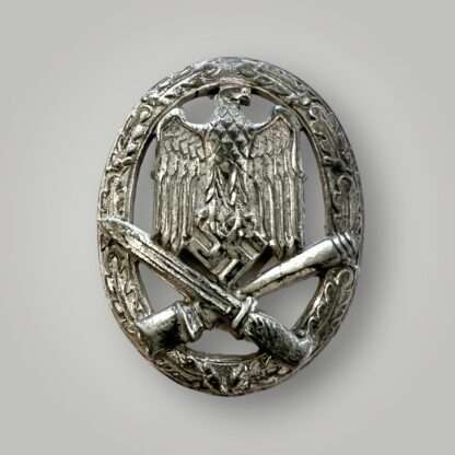 Heer General Assault Badge unmarked constructed in silvered-plated zinc.