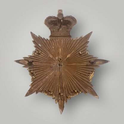 Reverse image of a British South Wales Borderers Victorian Officer's helmet plate circa 1881-1901, constructed in fine gilt.