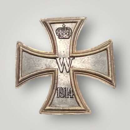 A WW1 German Iron Cross 1st Class 1914 three-part construction with magnetic iron core, with beautiful patina.