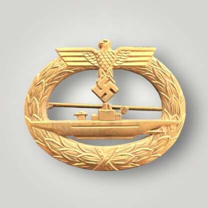 Reverse image of a Kriegsmarine U-boat badge By Friedrich Orth, constructed in zinc.