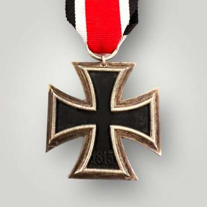 Reverse image of a WW2 German Iron Cross 2nd Class Medal By S. Jablonski GmbH, two part construction with magnetic iron core.