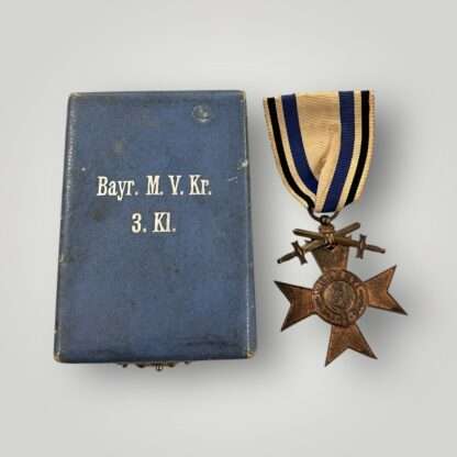 Bavarian Military Merit Cross 3rd Class With Swords & presentation case.