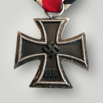 A rare original Iron Cross 2nd class medal by J.E. Hammer & Söhne, two part construction with magnetic iron core.