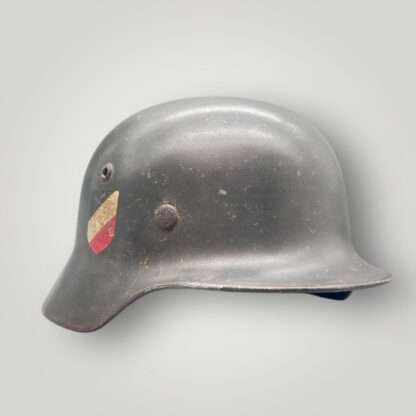 An original German WW2 M35 Luftwaffe double decal helmet.