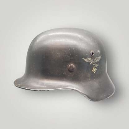 An original German WW2 M35 Luftwaffe double decal helmet.