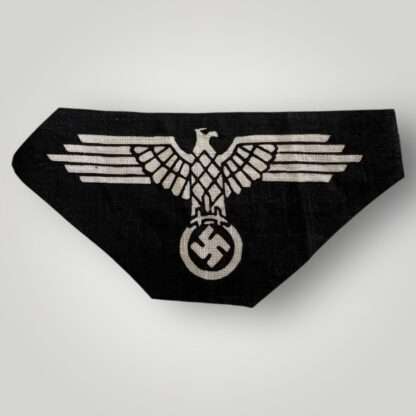 A late war Waffen-SS Sleeve Eagle for EM/NCOs printed version on cotton.