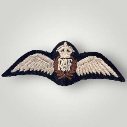 A British WW2 Royal Air Force pilot wings, machine embroidered.