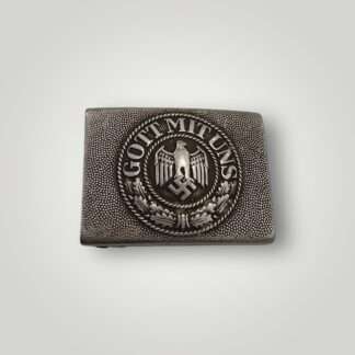 Reverse image of an early Heer (Army) aluminium belt buckle by Dr. Franke & Co, cast contruction in aluminium.