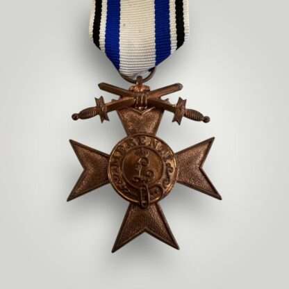 A WW1 Bavarian military merit cross 3rd class with swords constructed in bronze tombak.