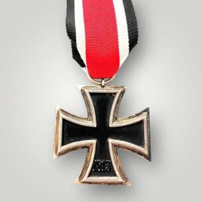 Reverse image of an early Iron Cross 1939 EK2 By Otto Schickle, three part contruction with magnetic iron core with nice factory paint finish.