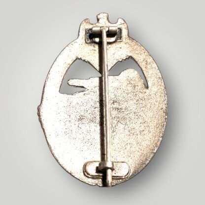 Reverse image of Panzer assault badge in silver by Steinhauer & Lück.