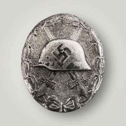 German WW2 wound badge in silver, constructed in tombac with silver wash.