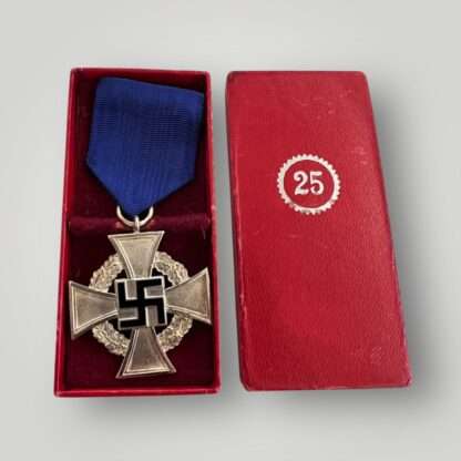 An original German WW2 National Faithful Service Medal 25 Years with presentation box.