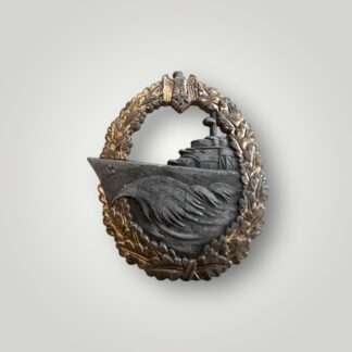 Original Kriegsmarine Destroyer Badge by Josef Feix & Söhne (Zerstörerkriegsabzeichen) mid to late war constructed in zinc.