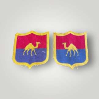 A matching set of British Middle East Command GHQ Cloth formation patches post war, screen printed on cotton.