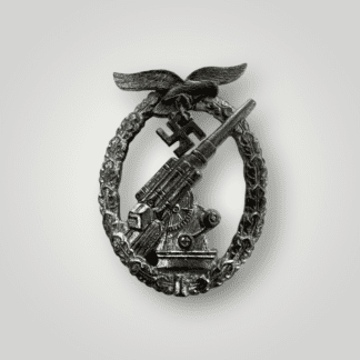 An orginal German WW2 Luftwaffe Flak Badge by E.F. Wiedmann constructed in zinc.