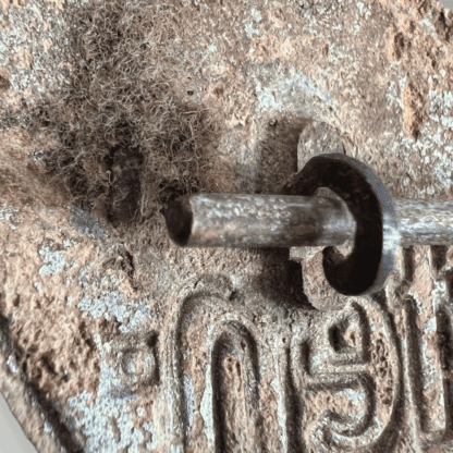 Reverse image of a German WW2 Marine-Küstenpolizei gorget, manufactured from zinc with horizontal pin.