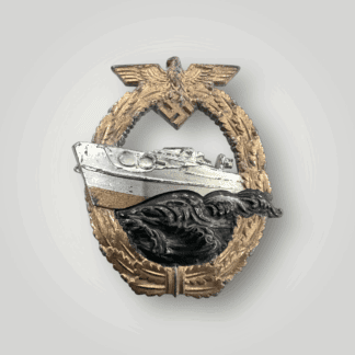 A late war Kriegsmarine Eboat Badge by Adolf Scholz 2nd Pattern, constructed in zinc.