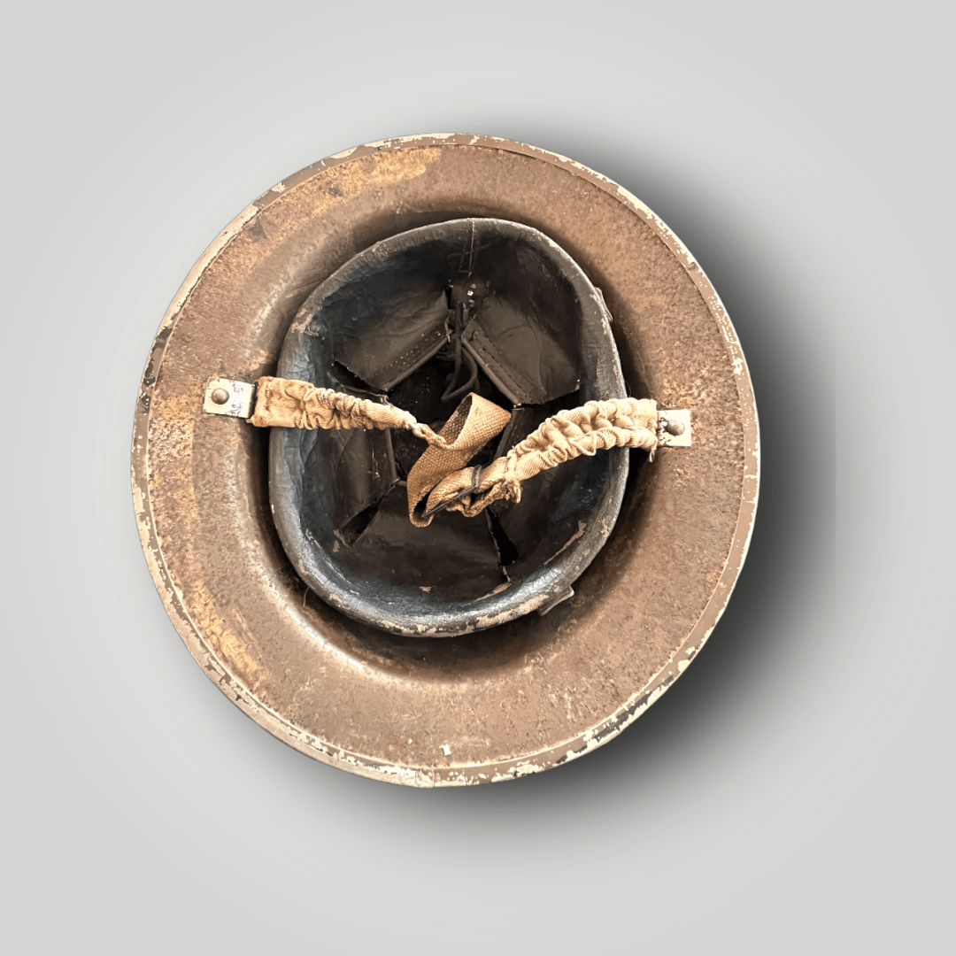 The interior of a British WW2 MKII Helmet Malta.