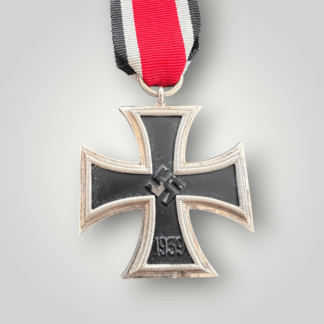 An original Iron Cross EK2 1939 by Meybauer Schinkel, three part contruction with crisp silver frame and original black matt paint finish with nice patina with original long ribbon.