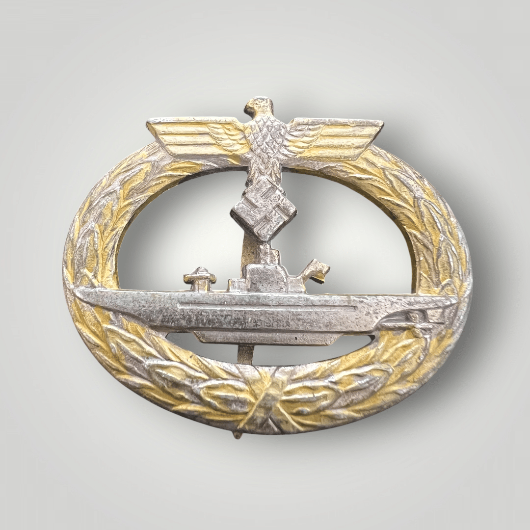 An original Kriegsmarine U-Boat badge by Funcke & Brunenghaus, mid to late war, constructed in zinc.